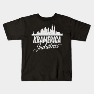 Kramerica Industries - (White) Faded 90s Style Logo Design Kids T-Shirt